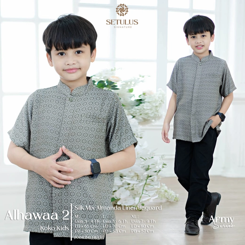 Product image Griya Busanaku Solo - Alhawaa #2 Set Family Couple original brand (ARMY SERIES) M Anak laki-laki