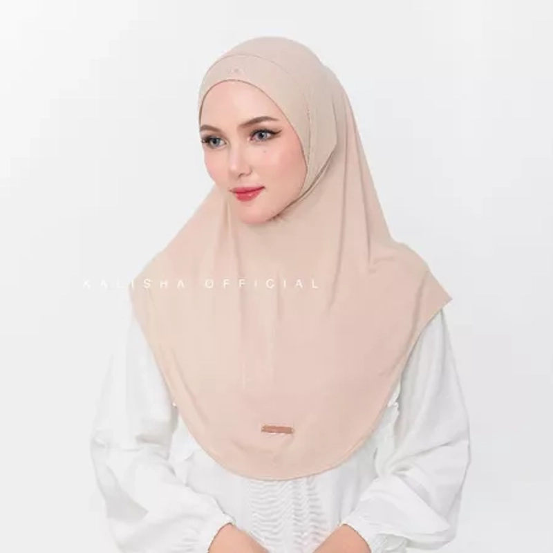 Product image Kalisha official - KALISHA X MIMA Jilbab Instan Kaos Rayon Hijab VANYA SIZE M Caramel