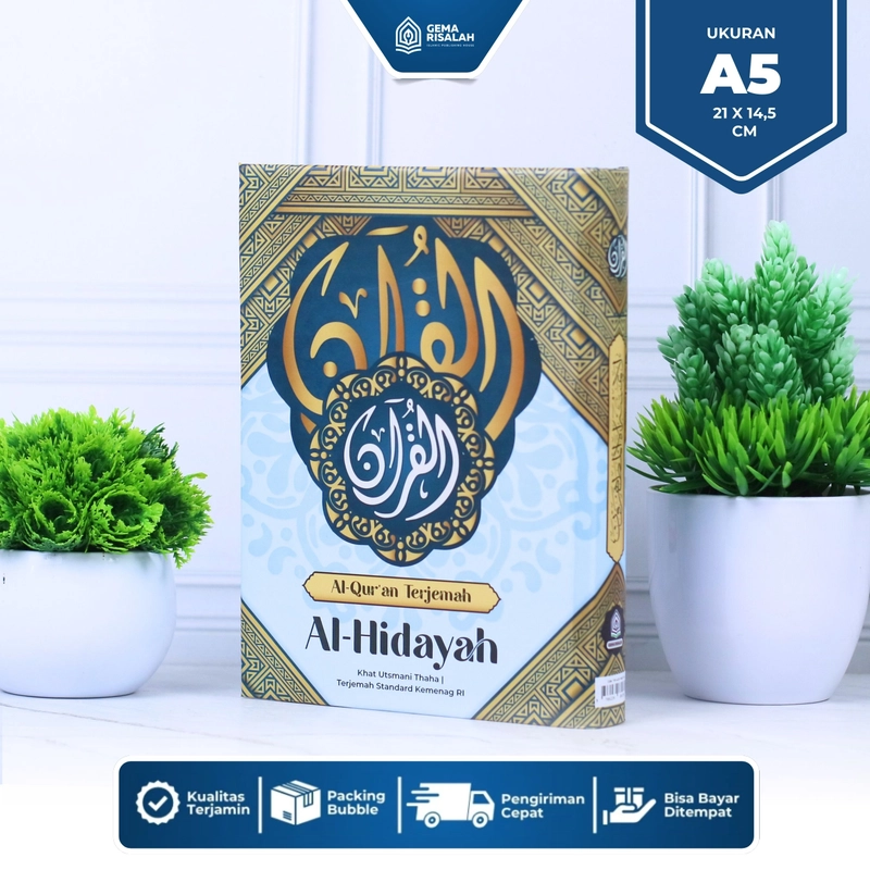 Product image Gema Risalah - Alquran Terjemahan Al hidayah khat utsmani Ukuran A5 Hvs Premium Standard kemenag RI Warna Biru