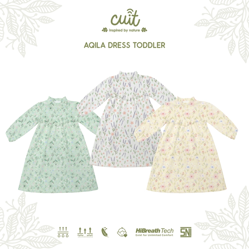 Product image Kintakun Baby - [RAYA SERIES] Cuit Aqila Dress Toddler Viscose Twill Dress Anak Perempuan 3 - 10 Thn 3-4 Tahun Sage Bloom