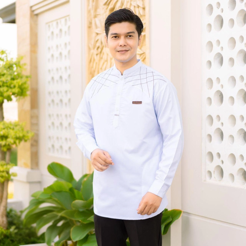 Product image Juragan Kurta - Baru Baju Koko Pria Dewasa Muslim Lengan Panjang Baru motif arbani l Arbani putih