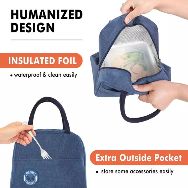 Product image KAMJE Tas Bekal Lunch Bag Tempat Penyimpanan Makanan Anak Sekolah KMJ111 KMJ111 HITAM