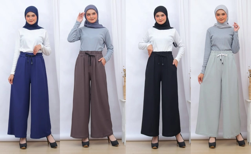 Product image Giat Makmur [TA] - Celana Kulot Twist Premium Allsize Abu Sage