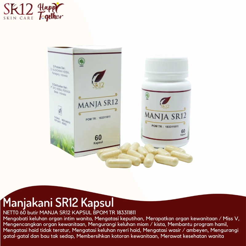 Product image SR12 Manjakani Merapatkan Kewanitaan Mengatasi Keputihan Gatal Dan Bau Tidak Sedap 60 Kapsul