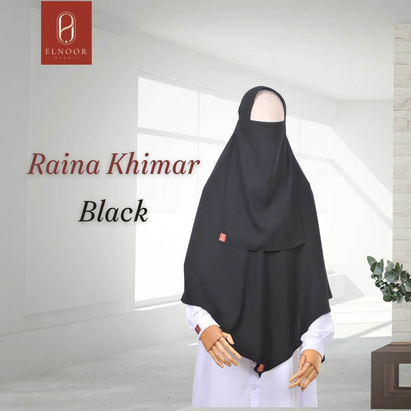 Product image ELNOOR SYARI - ELNOOR SYARI - RAINA KHIMAR NON PAD LINE VSHAPED ALL SIZE BLACK
