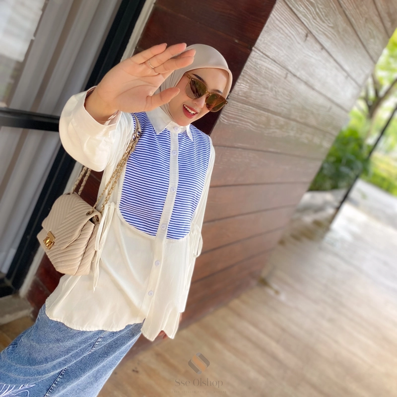 Product image Sseolshop - FREYA atasan wanita / baju lebaran wanita 2025 / kemeja wanita L Bw
