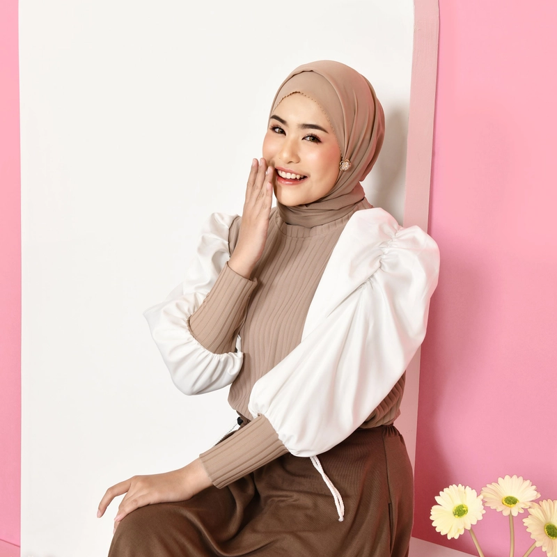 Product image Mybamus - Kinan Puff Sleeve Tops - Blouse Lengan Ballon - Atasan Wanita Korean Style All size Milo M18009 R77S2