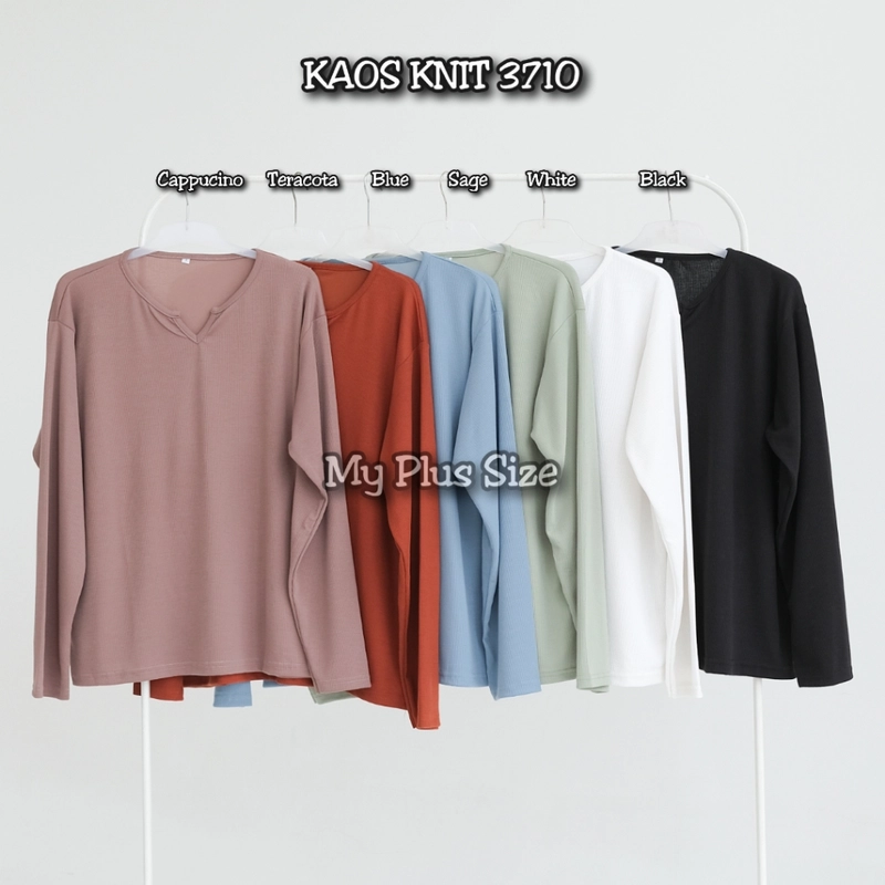 Product image My Plus Size - Atasan Kaos Knit Jumbo Wanita 3710 3XL & 5XL 3XL BLACK