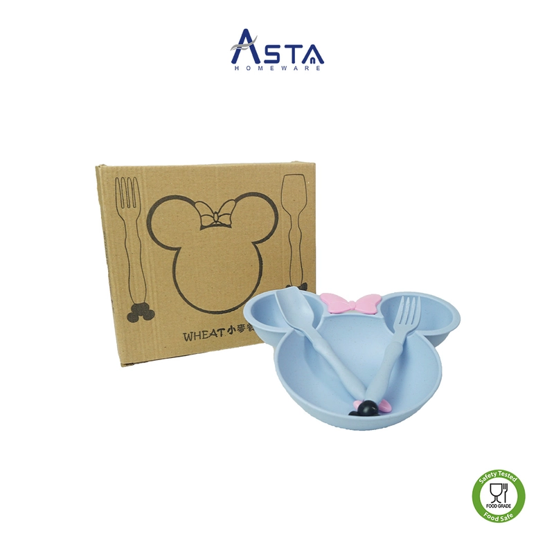 Product image Asta Alat Makan Anak Karakter Bahan Jerami Warna Beige