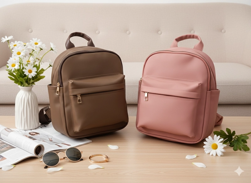 Product image CBL - Ransel NADINE - Tas Ransel Backpack Wanita NADINE Simple Elegant Bahan Nilon Premium Waterproof Ant Small Coklat Tua