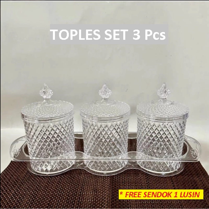 Product image Toko Mawar - Toples Set 3 Pcs 2.000 Gr Putih Bening