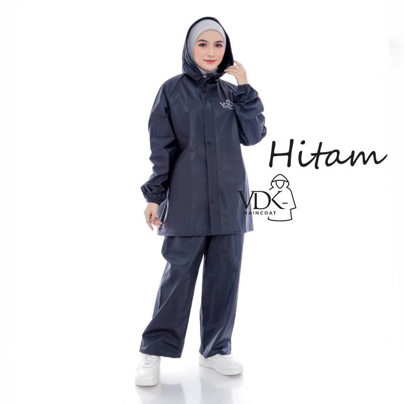 Product image JAS HUJAN RAINCOAT Terbaik Pria Wanita BY VDK Anti Rembes Hitam L HITAM