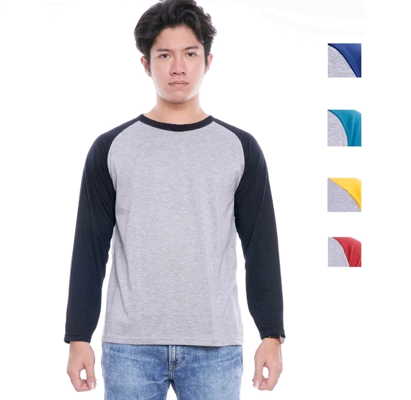 Product image Kaos San - Kaos Raglan Lengan Panjang Allsize dan Jumbo Pria Wanita M-XXXXL M Hitam