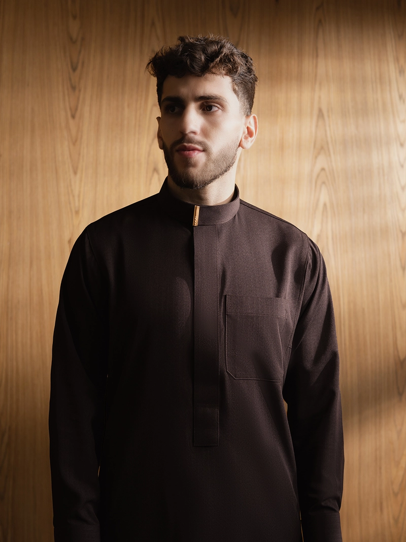 Product image Local Project - Fahd Dark Brown - Jubah Pria Dewasa Gamis Lengan Panjang S Coklat