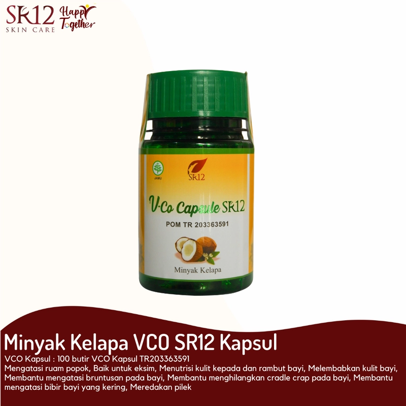 Product image SR12 VCO Kapsul Menjaga Daya Tahan Tubuh Dan Menurunkan Berat Badan 100 Butir Kapsul