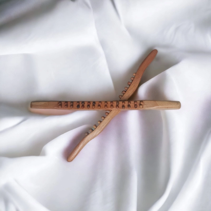 Product image Raqilla - Alat Pijat Terapi Kayu Untuk Kaki Leher Punggung Perut Tongkat Gua Sha VARIASI TONJOLAN SINGLE 15 BULETAN