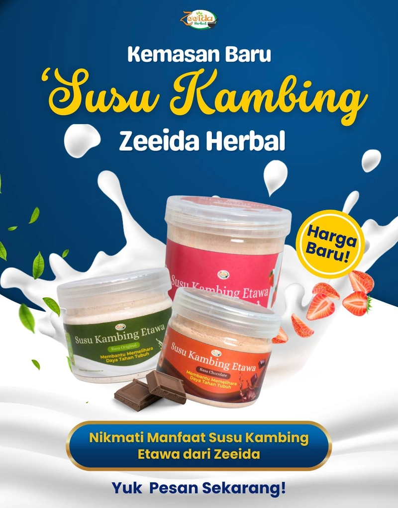 Product image Zeeida Herbal - Susu Kambing Etawa Bubuk Sembuhkan Asam Urat Dan Nyeri Sendi 200Gr Strawberry