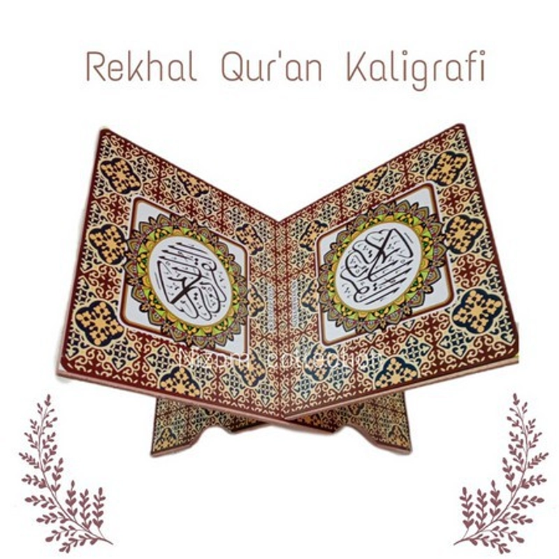 Product image Rumahkita - Rekal Al Quran Meja Mengaji - Membaca Al Quran Motif Kaligrafi kaligrafi random