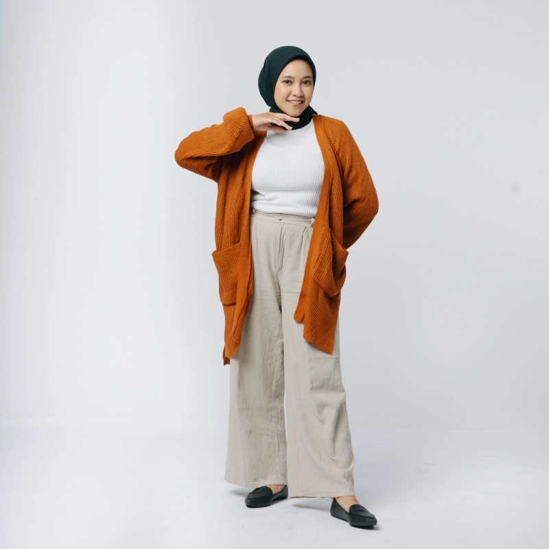 Product image MKY Clothing - CARDIGAN RAJUT PANJANG SAKU One size Teracotta