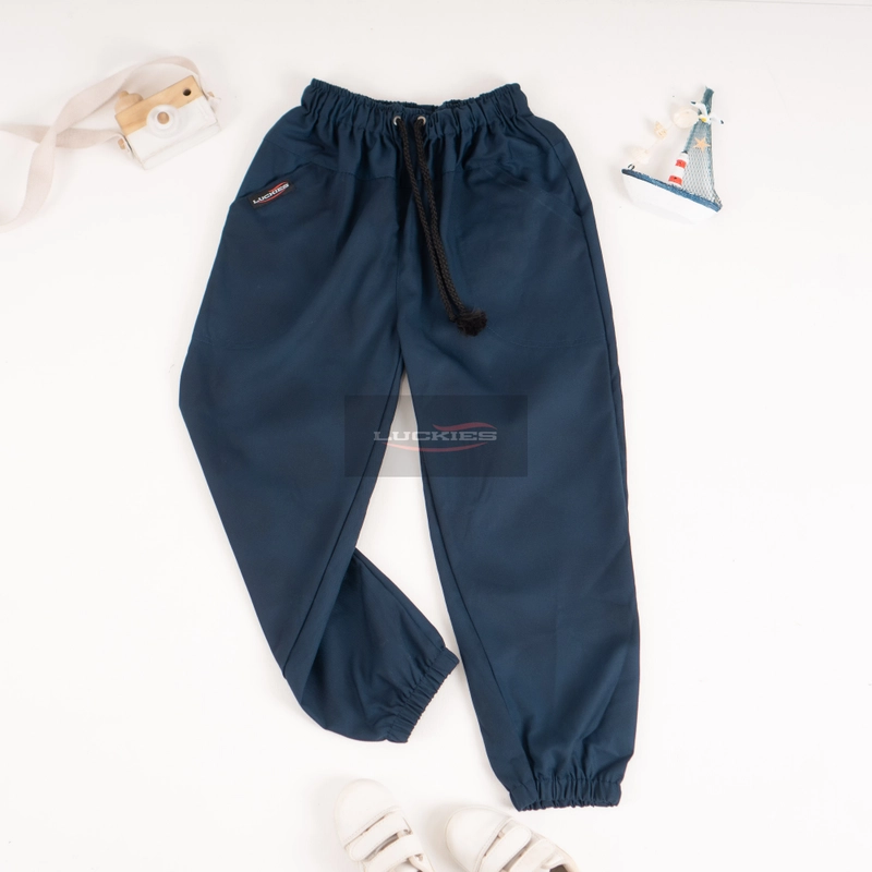 Product image Luckies - Celana Jogger Anak 1-15 Thn Pinggang Karet Chino Distro Luckies Brand Hitam Abu Navy 2 Hitam