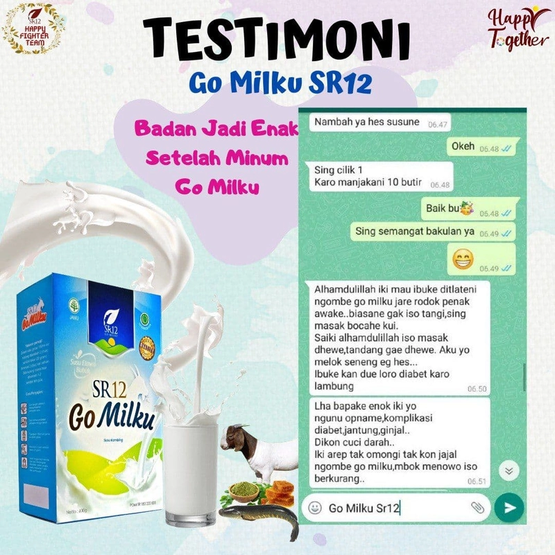 Product image Go Milku SR12 Susu Kambing Etawa Gomilku Original Melancarkan Asi Menyehatkan Jantung 200 gr Original