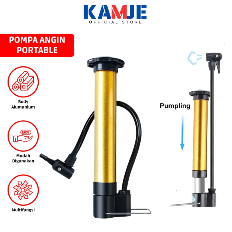 Product image KAMJE Pompa Angin Ban Motor Sepeda Balon Mini Portable Serbaguna KMJ011 KMJ011 KUNING