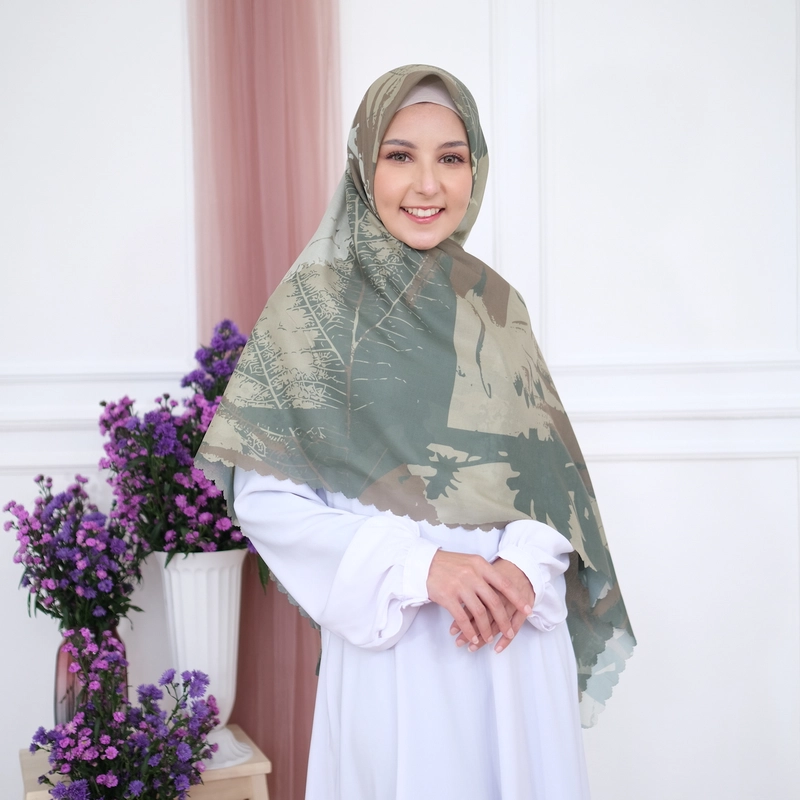 Product image Nizana Hijab - Nizana Hijab - Voal Ultima Flette series 120 cm x 120 cm olive