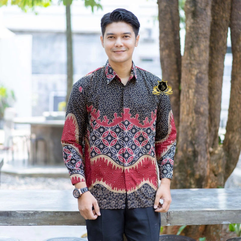 Product image Kois Batik - Batik Couplen Kemeja Dan Tunik Motif shafa marun M Kemeja shafa marun