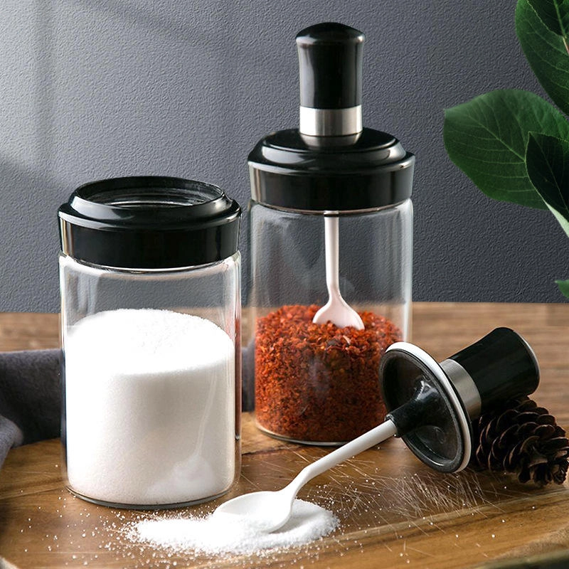 Product image KAMJE Toples Botol Wadah Tempat Bumbu Dapur Kaca Aesthetic Free Sendok KMJ018 KMJ018 RANDOM
