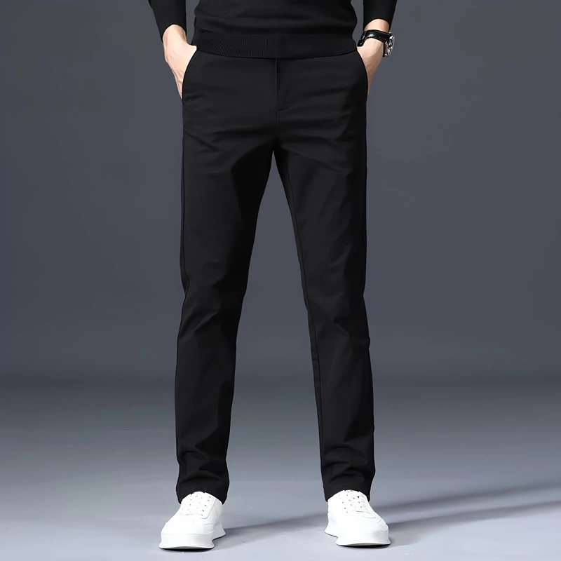 Product image MALLVOSE - [Buy 1 Get 1] Celana Chino Panjang Pria Mocca Black Grey Pants 27 HITAM