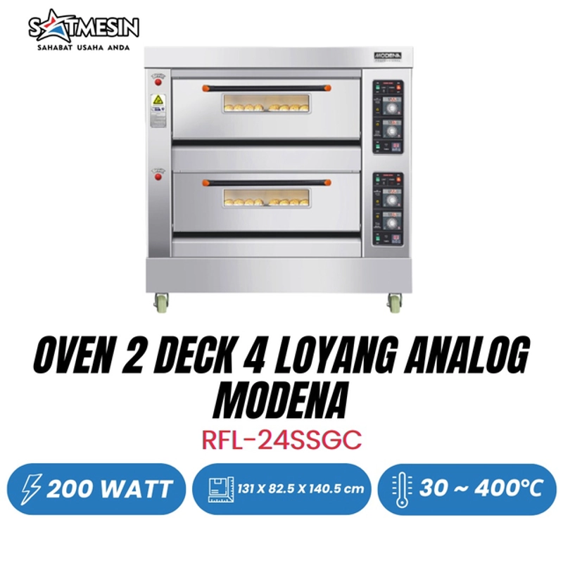 Product image SATMESIN - RFL-24SSGC MODENA OVEN 2 DECK 4 LOYANG STANDAR RFL-24SSGC