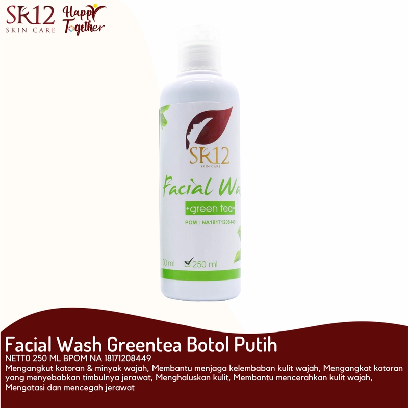 Product image SR12 Facial Wash Greentea Mengatasi Kulit Berminyak Berjerawat 100 ml Facial Greentea Putih