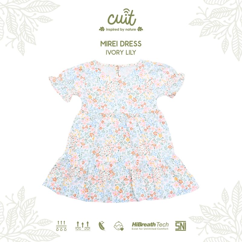 Product image KINTAKUN BABY X CUIT Dress Anak Perempuan Tangan Pendek Mirei - Pakaian Anak Bayi Wanita 2XL (3-4 TAHUN) Ivory Lily