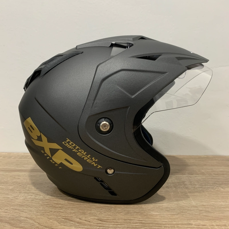 Product image Helm GL Abu Abu Doff Polos Solid - Single Visor (Kaca Clear) Helm SNI Helem Dewasa L GL Abu Doff