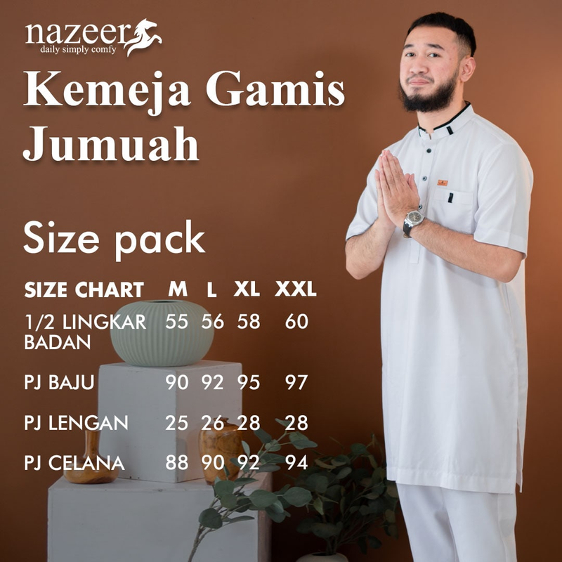 Product image Nazeer - Setelan Gamis Jumuah M White