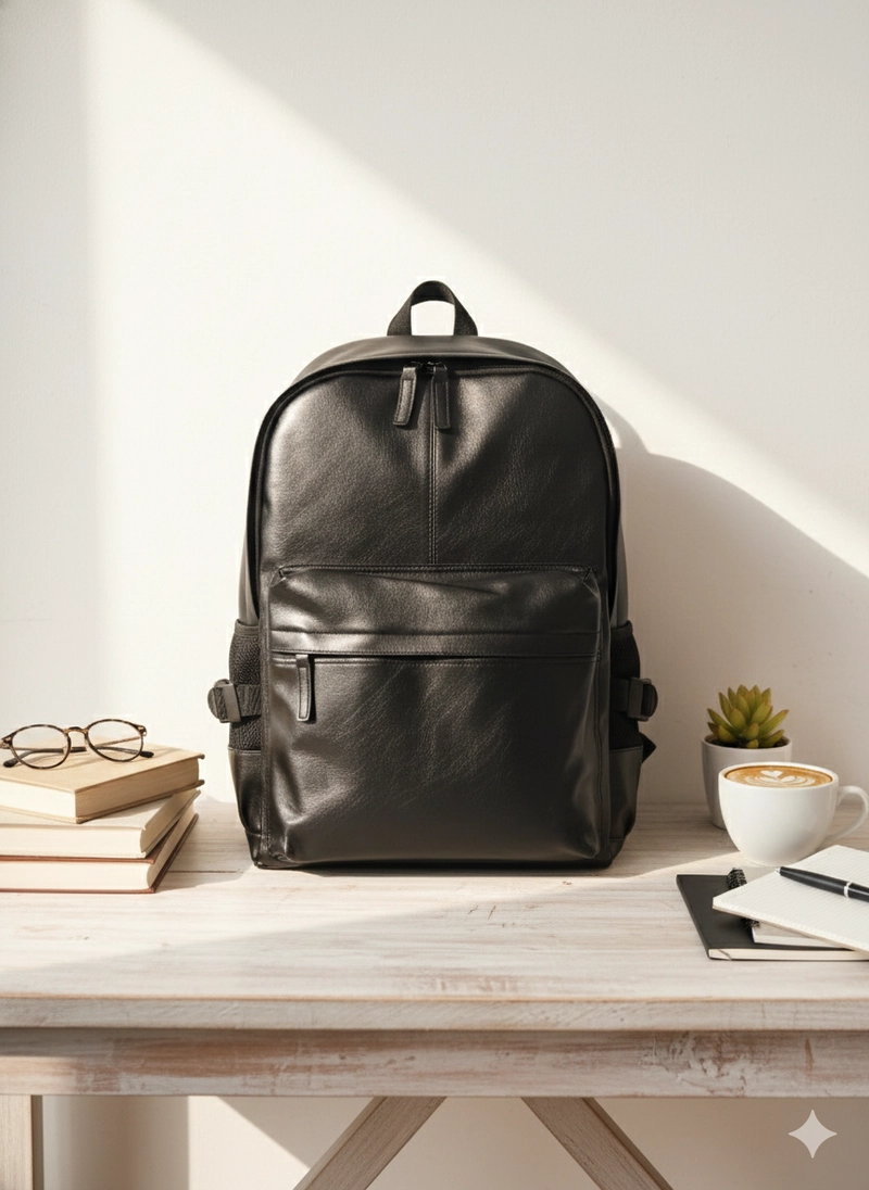 Product image CBL - Tas Ransel THEON Ransel Backpack Pria Wanita Bahan Semikulit Sintesis PremiumGlossy Tas Laptop Big Hitam