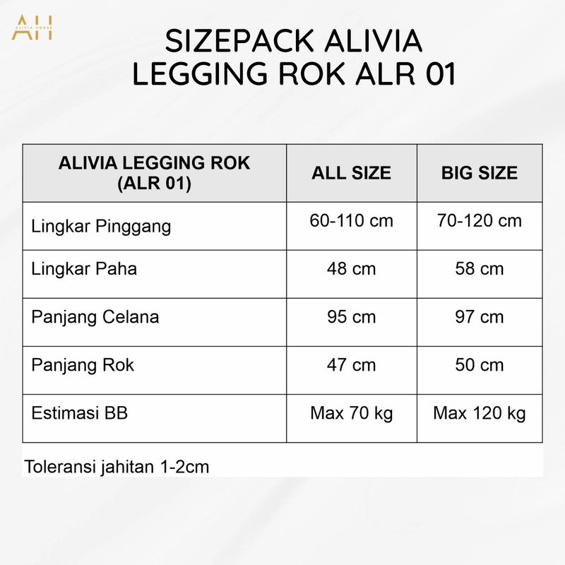 Product image Alivia House - ALIVIA LEGGING ROK 01 Legging Rok Olahraga Wanita Skirt Sport Jogging Sepeda ALL SIZE Black