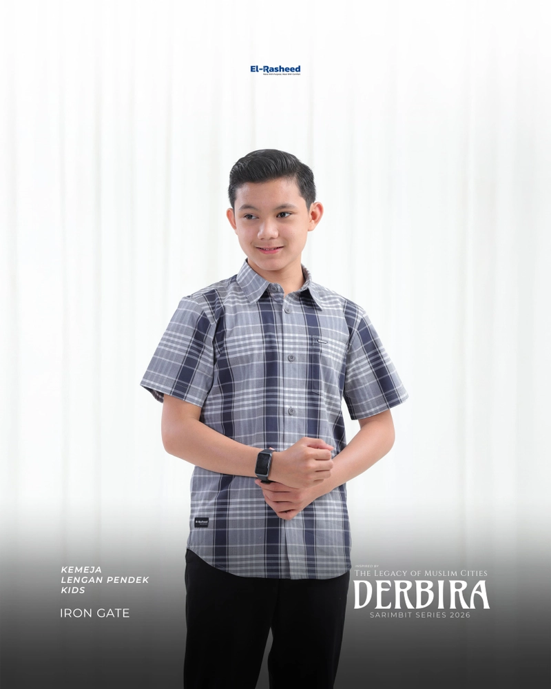 Product image Yasmeera Official - SARIMBIT 2026 DERBIRA SERIES WARNA IRON GATE XS KMJ ANAK L. PENDEK