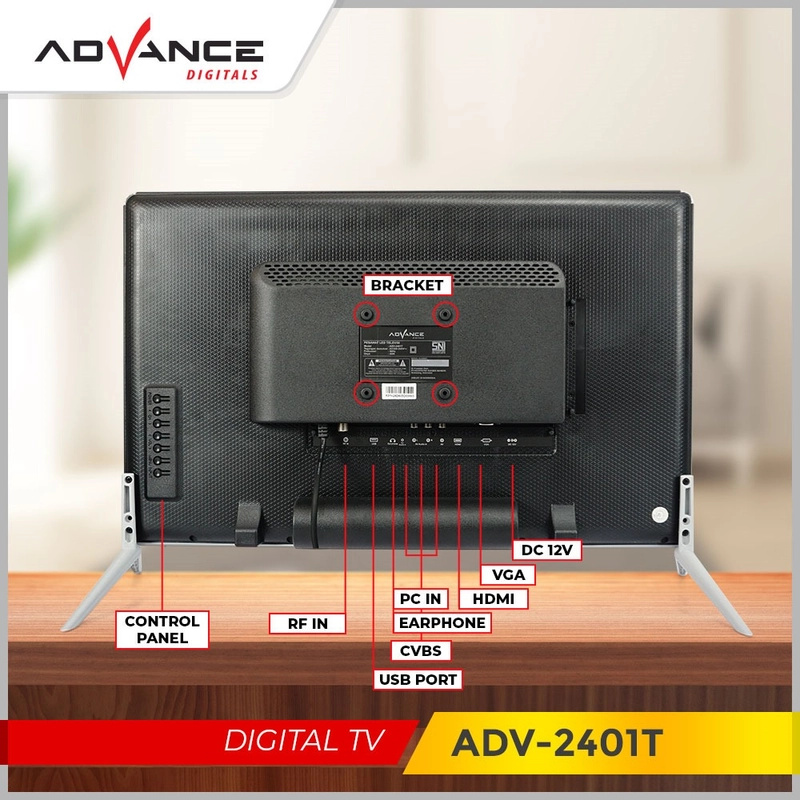 Product image Advance Digitals Indonesia - Advance Digital LED HD TV TVD ADV 2401 T / ADV-2401T / 2401T USB Movie 24 inch HDMI VGA 24 inch Default