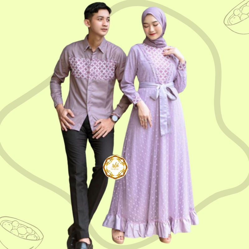 Product image Rambe Batik Indonesia - Batik Couple Set Keluarga Ayuma Lilac Premium Bisa Beli Pisah Hem Anak M Lilac