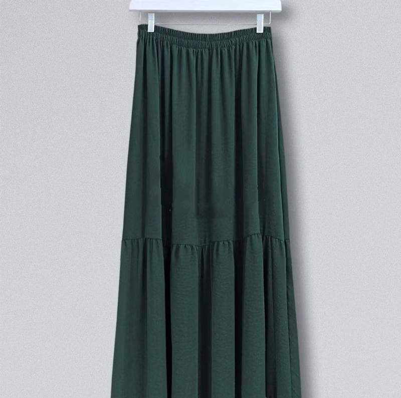 Product image Rok Jumbo/Rok Bahan Sherina/Rok wanita/Bawahan Baju/Rok Panjang/Rok Lebar/Rok Syari Jumbo Hijau