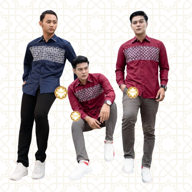 Product image Rambe Batik Indonesia - TERLARIS - Kemeja Excluisve Ayuma Bahan Toyobo Fodu Original M Navy