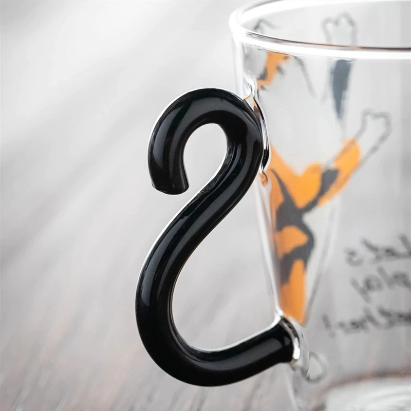 Product image RUMAH RAYA - (PO) Cangkir Gelas Mug Tail Cute Cat Handle 250 ml Orange