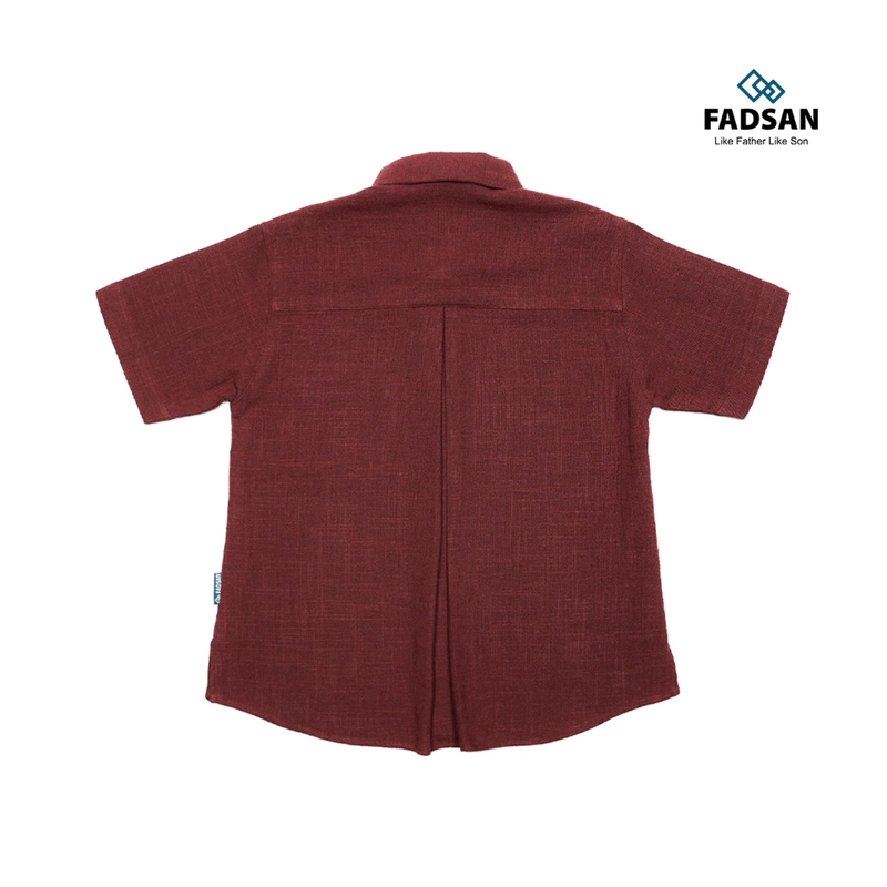 Product image FADSAN - Baju Kemeja Polos Couple Ayah Anak Warna Burgundy - Ryu Series SIZE ANAK XS RYU BURGUNDY