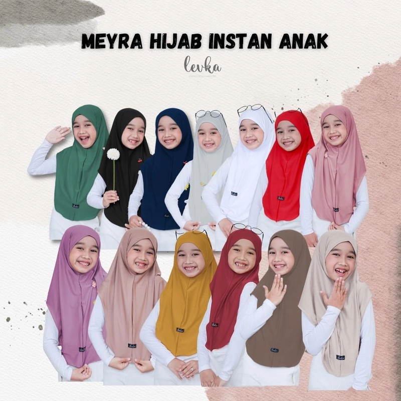 Product image Leika - MEYRA HIJAB INSTAN ANAK/ HIJAB NON PET PREMIUM 4 - 7TAHUN / KERUDUNG SEKOLAH INSTAN WARNA BLACK