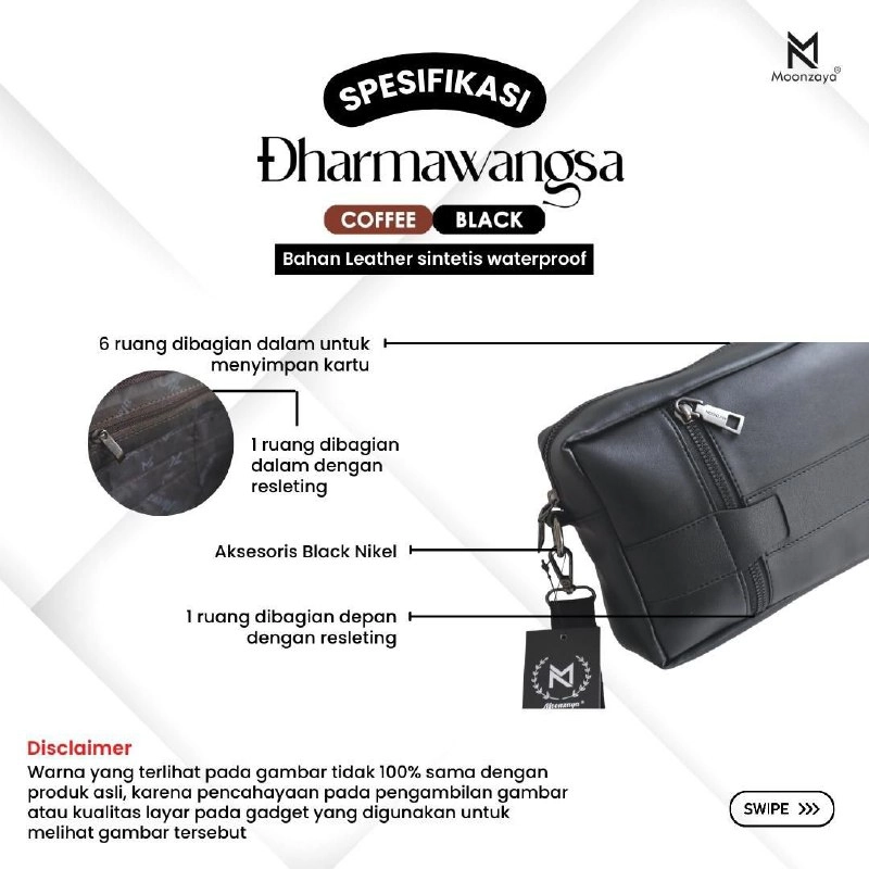 Product image Fashopid - MOONZAYA TAS PRIA DHARMAWANGSA ALL BLACK