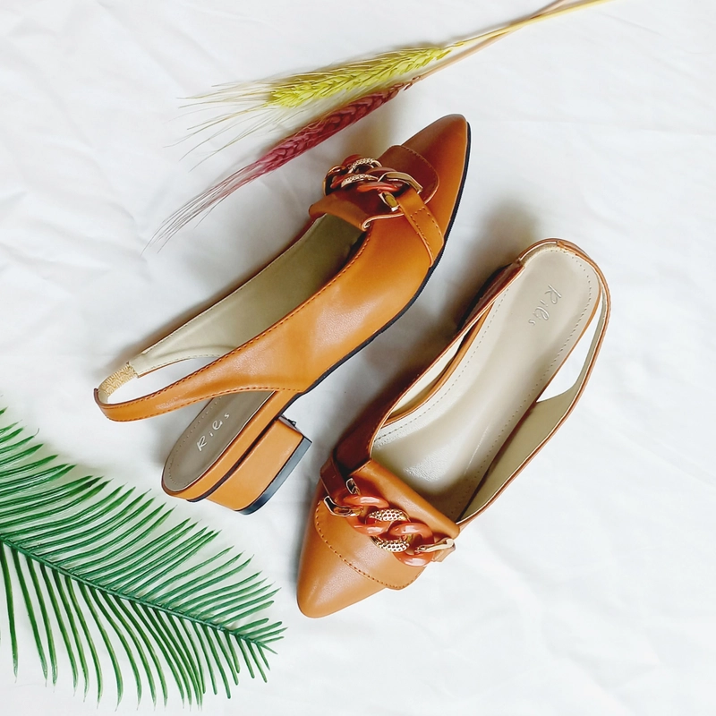 Product image Rilis - Sandal Wanita Elsa Mules hak 3 cm (Rilis 25) 36 Tan