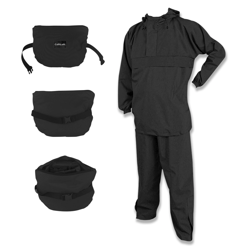 Product image Catenzo Official - Capilari - Jas Hujan Kantung Kangguru Raincoat Anti Rembes Pria XWR 100 All Size Hitam