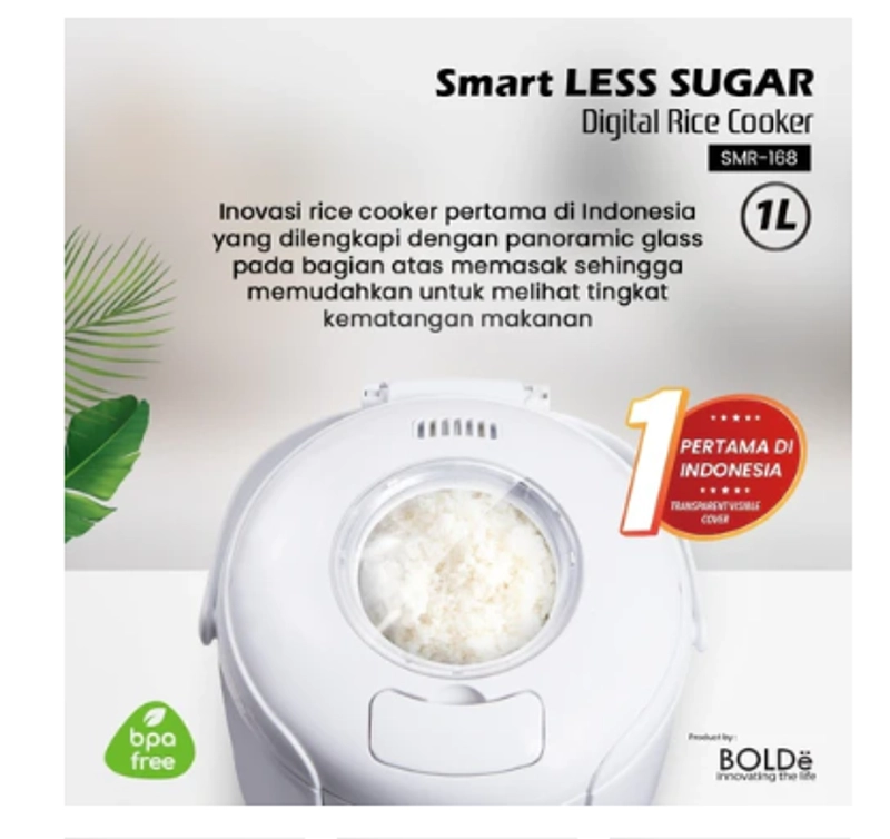 Product image UTAMAMEGA - Boldee Smart Less Sugar Digital Rice Cooker 1L Type Smart