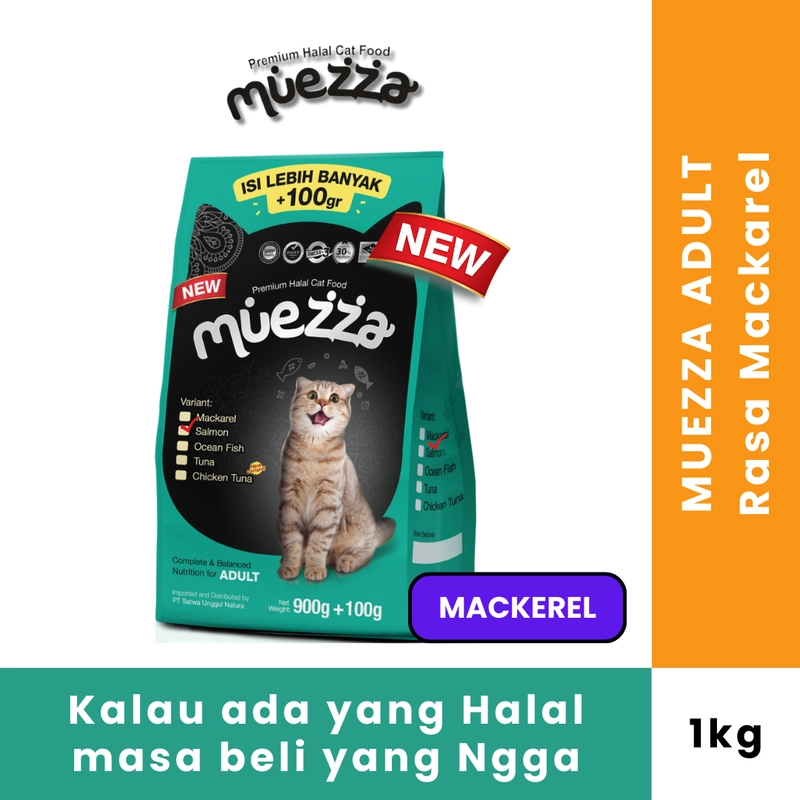 Product image Muezza - Muezza PAKET DUO Makanan Kucing Kering Adult 1 kg - Isi 2 2kg Salmon